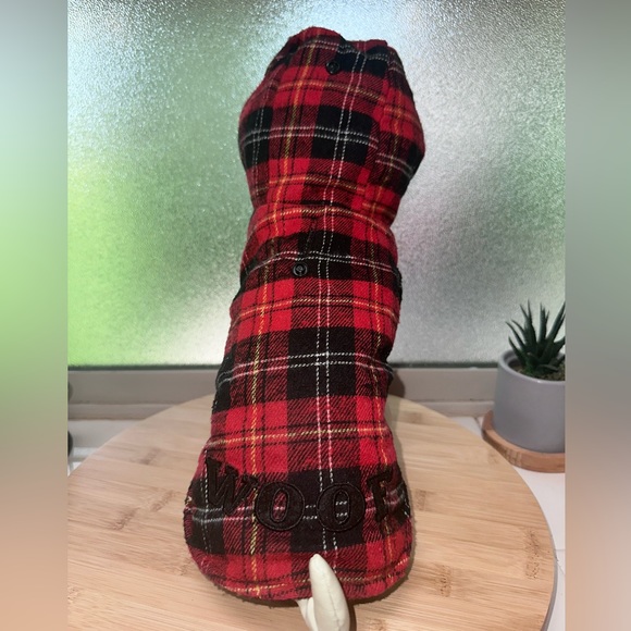 Top Paw - Flannel “Woof” Hoodie - Picture 2 of 7